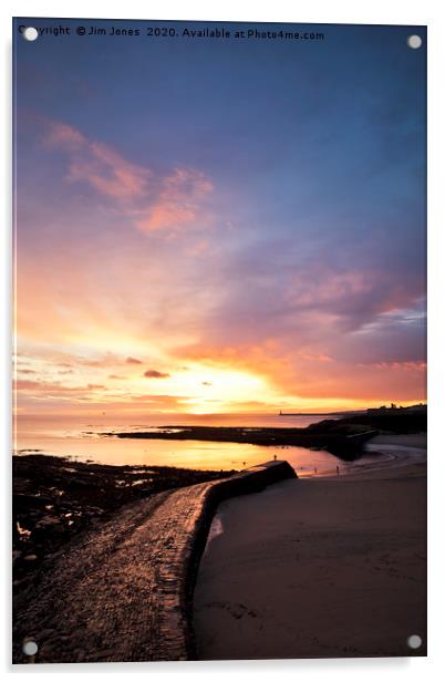 December Sunrise over Cullercoats Bay Acrylic by Jim Jones