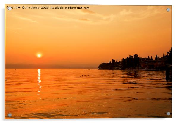 Sirmione Sunset over Lake Garda Acrylic by Jim Jones