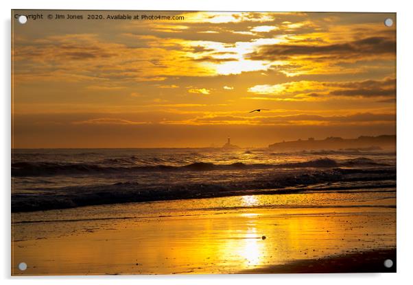 Golden Sunrise over the North Sea Acrylic by Jim Jones