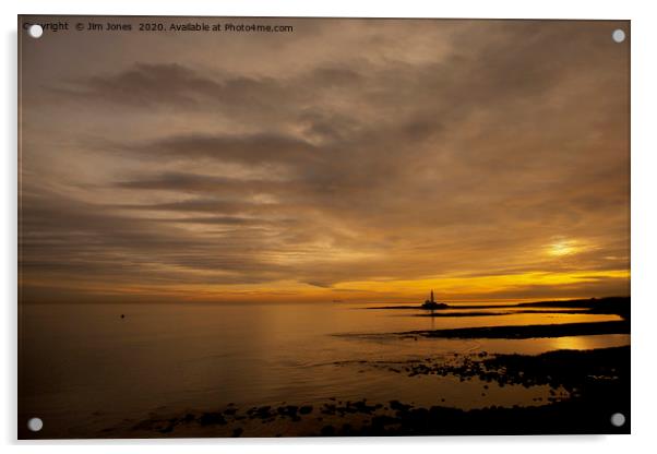 Golden Sunrise over St Mary's Island Acrylic by Jim Jones