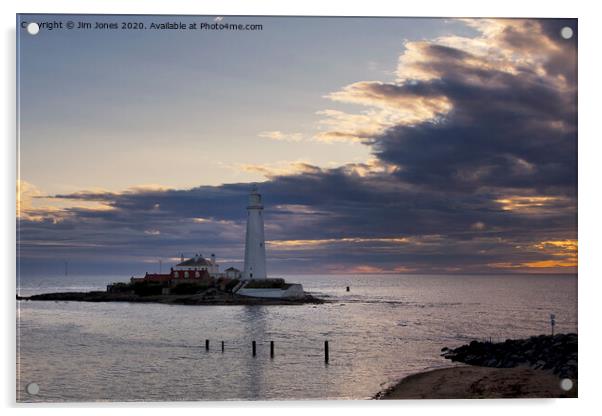 Morning at St Mary's Island Acrylic by Jim Jones