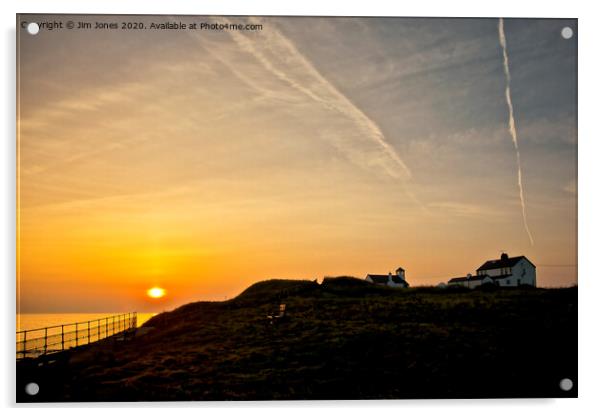 Super Seaton Sluice Sunrise Acrylic by Jim Jones