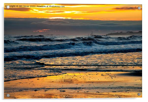 December sunrise over the North Sea Acrylic by Jim Jones