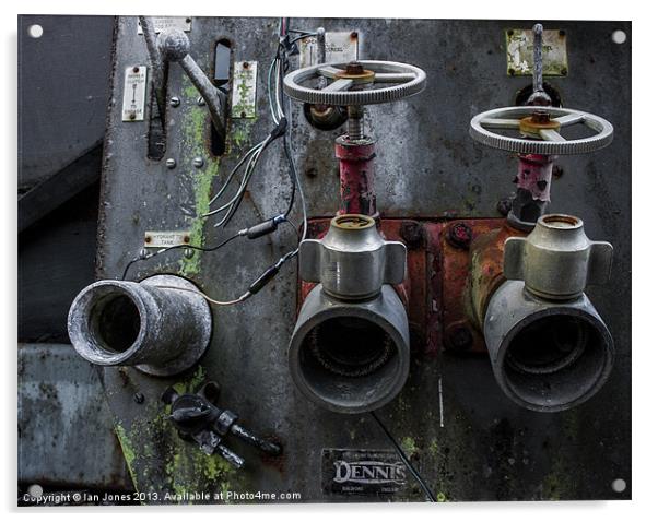 Fire engine rusting away Acrylic by Ian Jones