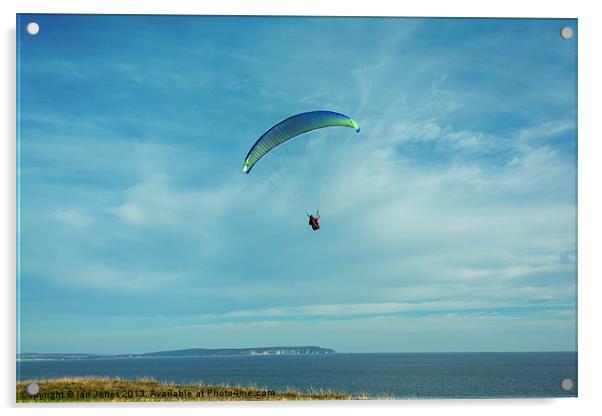 Paragliding in the Solent Acrylic by Ian Jones