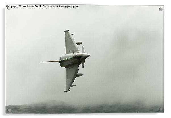 RAF Typhoon in low cloud Acrylic by Ian Jones