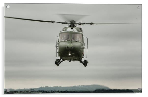 British Army Lynx Helicopter Acrylic by Ian Jones