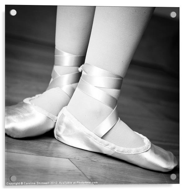 Ballet 2 B&W Acrylic by Caroline Shimwell
