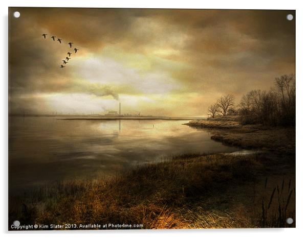Dusk on the River Acrylic by Kim Slater