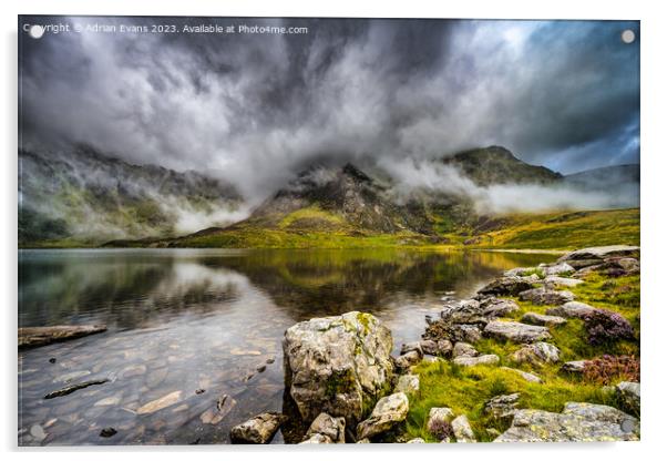 Llyn Idwal Snowdonia  Wales Acrylic by Adrian Evans