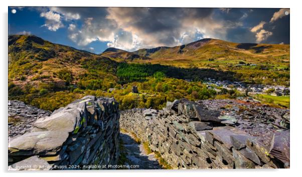 Castle Dolbadarn Llanberis Snowdonia Acrylic by Adrian Evans