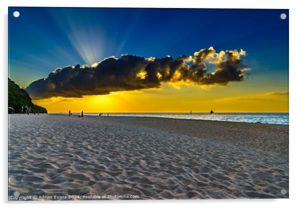 Sunset Boracay Philippines Acrylic by Adrian Evans