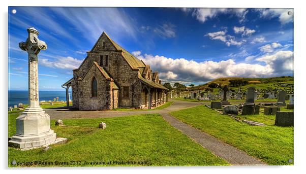 Saint Tudno Church Llandudno  Acrylic by Adrian Evans
