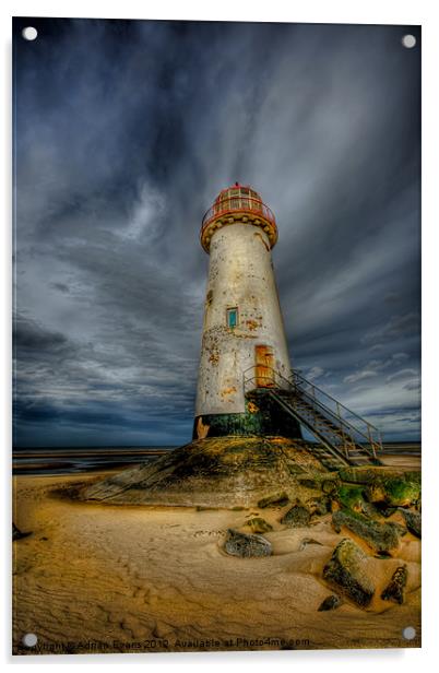 Talacre Lighthouse Acrylic by Adrian Evans