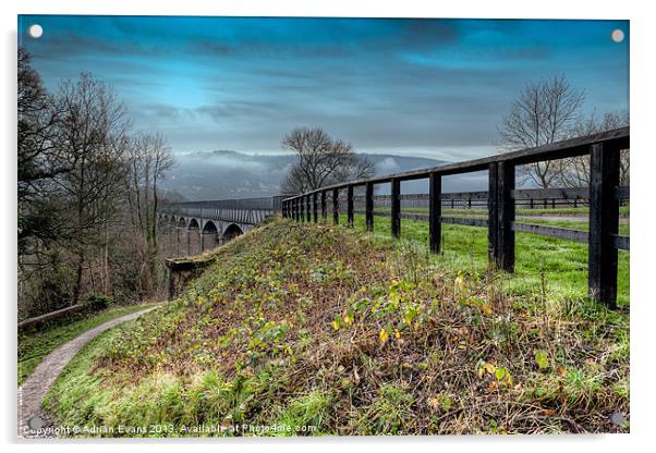 Welsh Aqueduct Llangollen  Acrylic by Adrian Evans