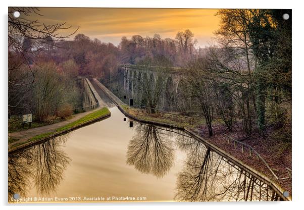Chirk Aqueduct Wales Acrylic by Adrian Evans