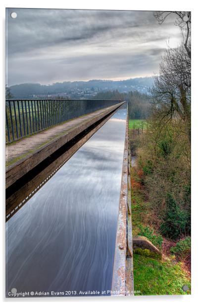 Pontcysyllte Aqueduct Wales Acrylic by Adrian Evans