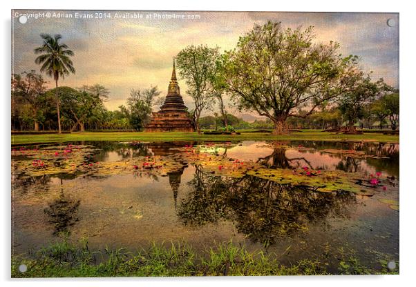 Sukhothai Historical Park Acrylic by Adrian Evans