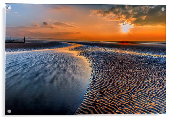 Seashore Sunset Acrylic by Adrian Evans