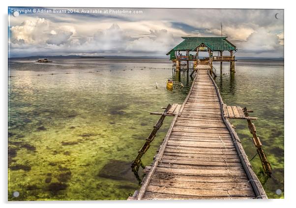 Rickety Pier Mactan Island Philippines Acrylic by Adrian Evans
