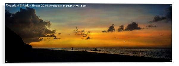 Puka Beach Sunset Acrylic by Adrian Evans
