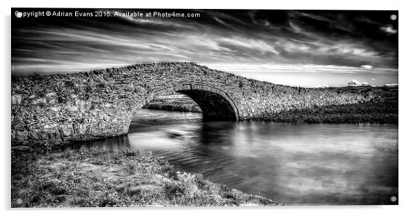 Aberffraw Bridge Anglesey Acrylic by Adrian Evans