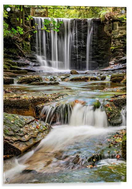 Nant Mill Waterfall Wrexham Acrylic by Adrian Evans