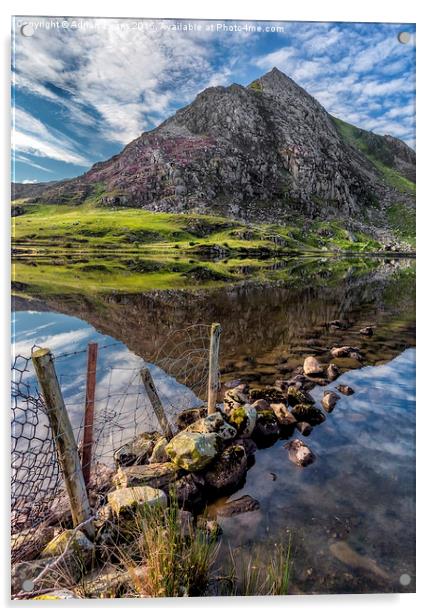 Tryfan Reflections Acrylic by Adrian Evans
