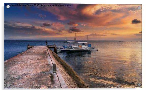 Pandanon Island Sunset Philippines Acrylic by Adrian Evans