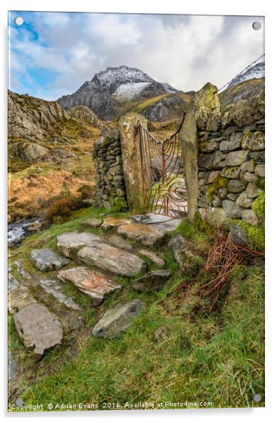  Iron Gate Cwm Idwal Wales Acrylic by Adrian Evans