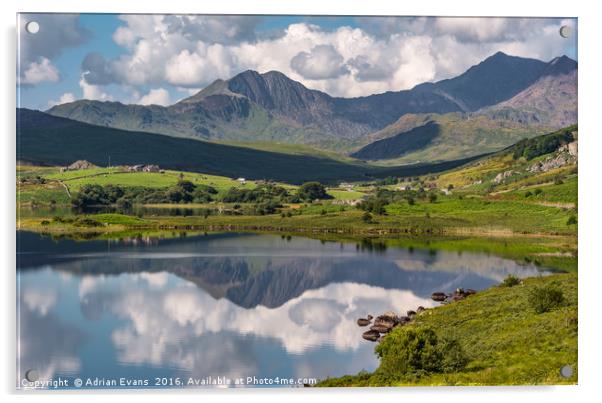 Snowdon Horseshoe Wales Acrylic by Adrian Evans