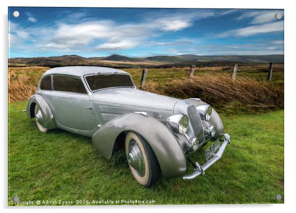 Talbot Darracq Vintage Car Wales Acrylic by Adrian Evans