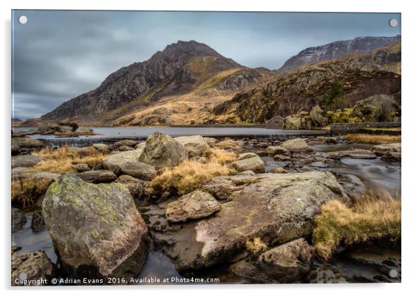 Tryfan Mountain Wales Acrylic by Adrian Evans