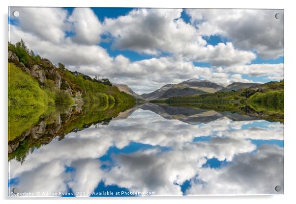 Lake Padarn Snowdonia Acrylic by Adrian Evans