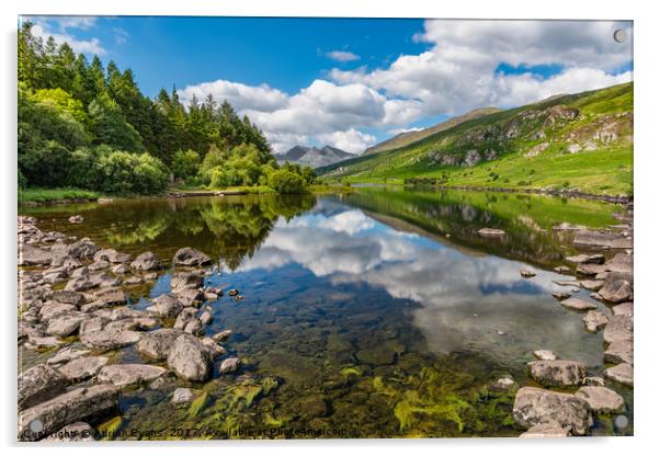 Llynnau Mymbyr Snowdonia Acrylic by Adrian Evans