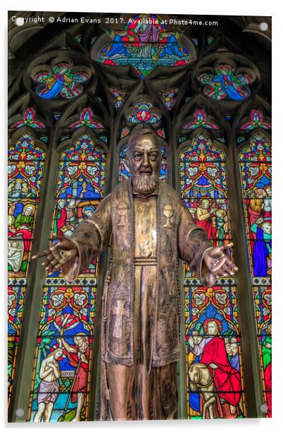 Saint Pio Church Statue  Acrylic by Adrian Evans