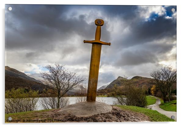 Sword of Llanberis Snowdonia Acrylic by Adrian Evans