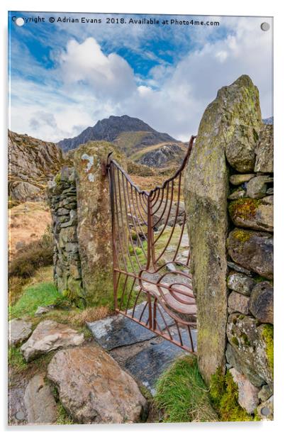 Gate To Tryfan Snowdonia Acrylic by Adrian Evans