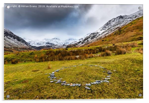 Nant Ffrancon Pass Snowdonia Acrylic by Adrian Evans