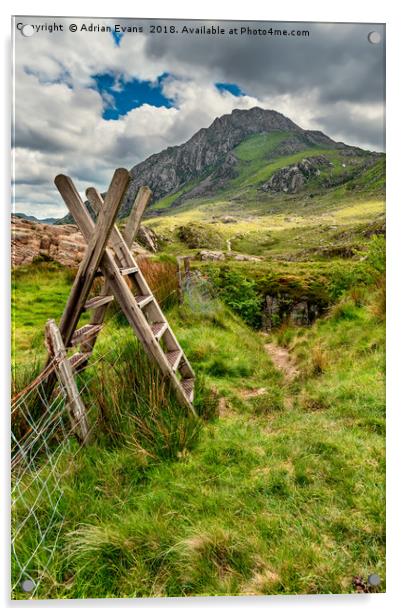 Stile To Tryfan Mountain Acrylic by Adrian Evans