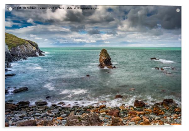 Rhoscolyn Coastline Anglesey Acrylic by Adrian Evans