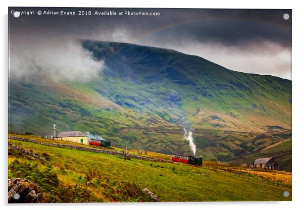 Steam Trains To The Summit Acrylic by Adrian Evans