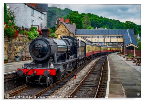 Steam Locomotive Wales Acrylic by Adrian Evans