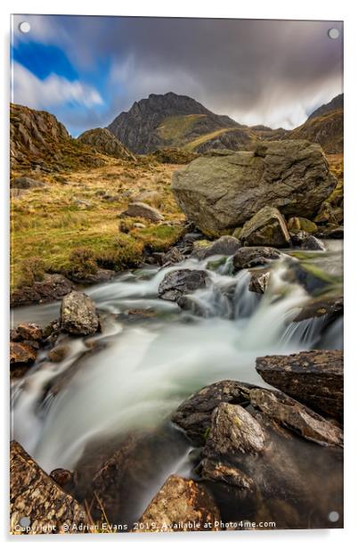 Tryfan Mountain north Wales Acrylic by Adrian Evans