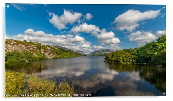 Lake Padarn Llanberis Wales Acrylic by Adrian Evans