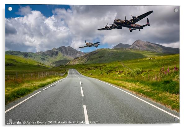 Lancaster in Snowdonia Acrylic by Adrian Evans