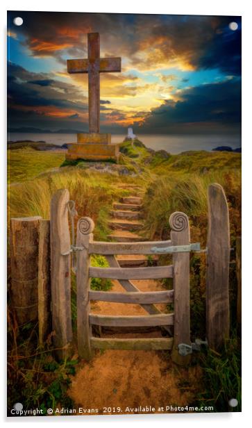 Llanddwyn Island Sunset Anglesey Acrylic by Adrian Evans