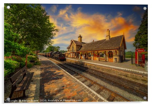 Arley Railway Station England Acrylic by Adrian Evans