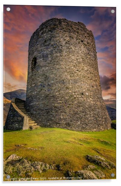 Dolbadarn Castle Snowdonia Wales Acrylic by Adrian Evans