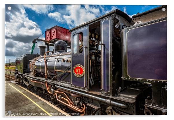 Steam Locomotive  No 87  Acrylic by Adrian Evans